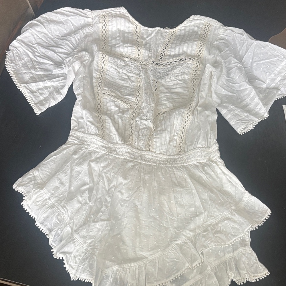 Abercrombie & Fitch White Eyelet Jumpsuit
